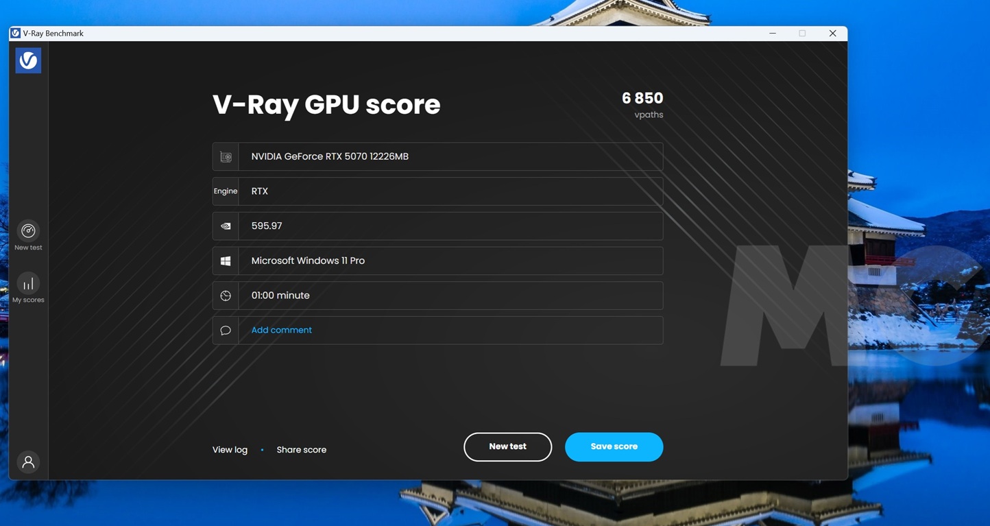 pny rtx 5070 vray RTX