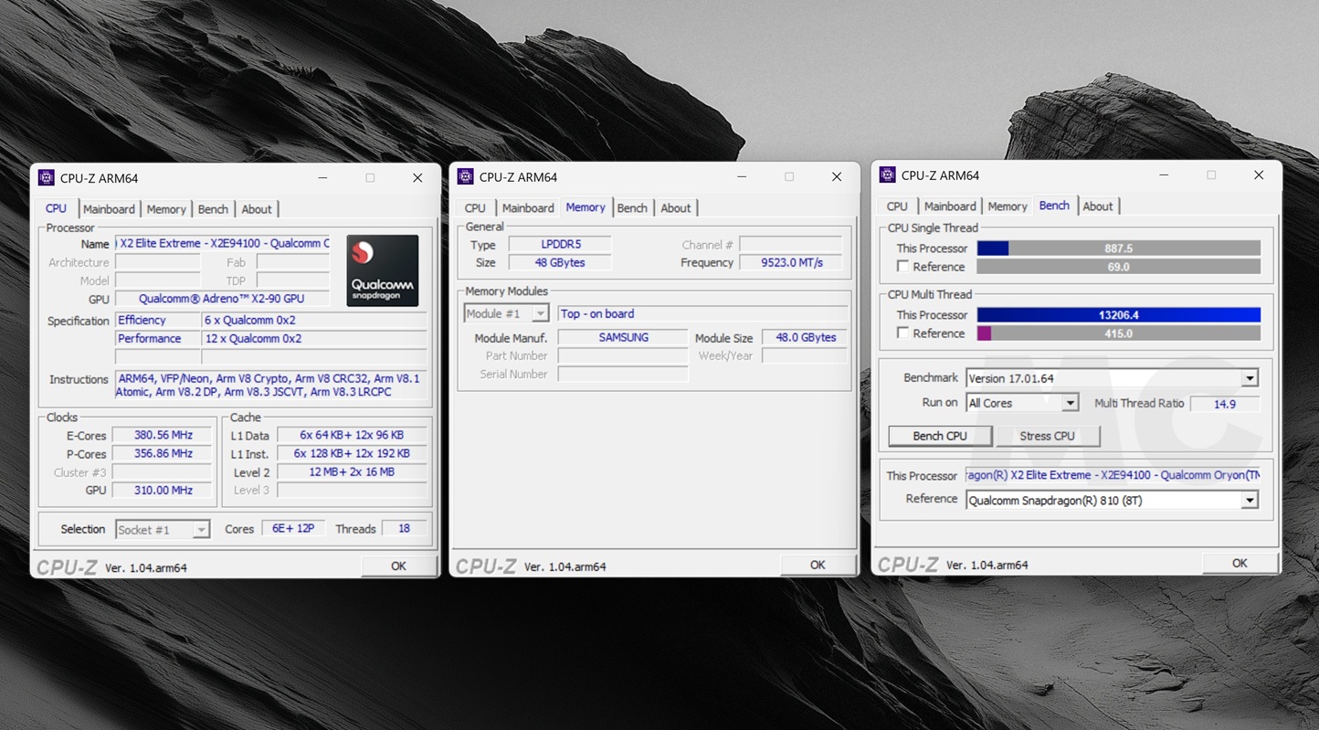zenbook a16 cpuz arm