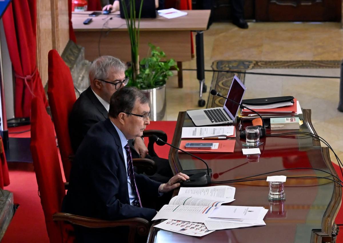 Ballesta, durante su última comparecencia pública, el pasado 30 de abril en el pleno del Ayuntamiento.