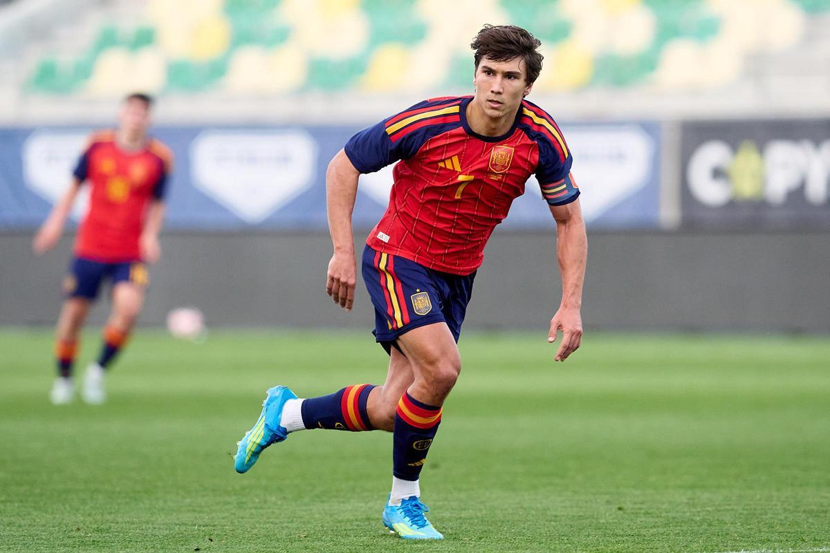 Gonzalo García, durante el partido sub-21 contra Chipre en Larnaka.