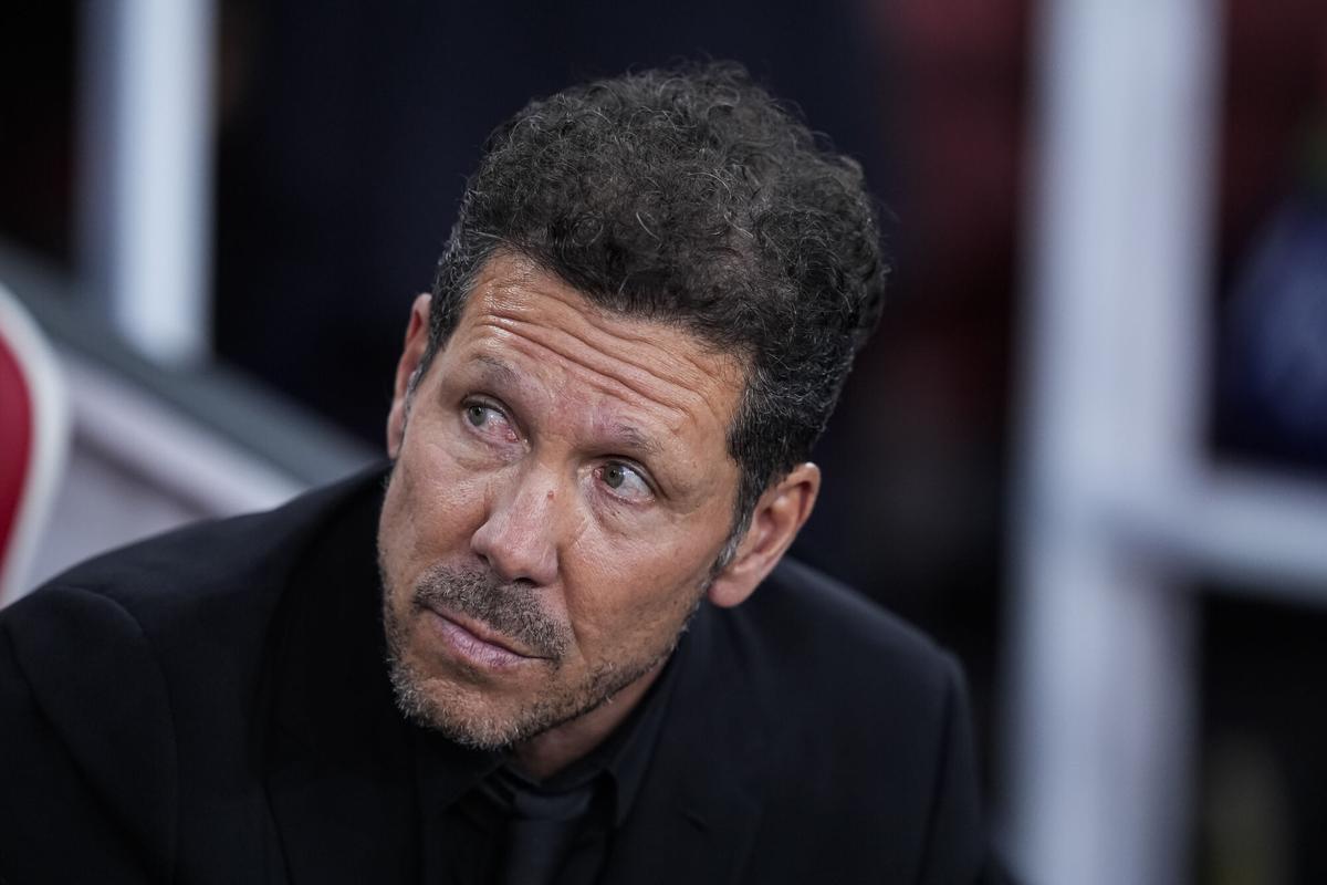 Simeone, durante el Arsenal-Atlético