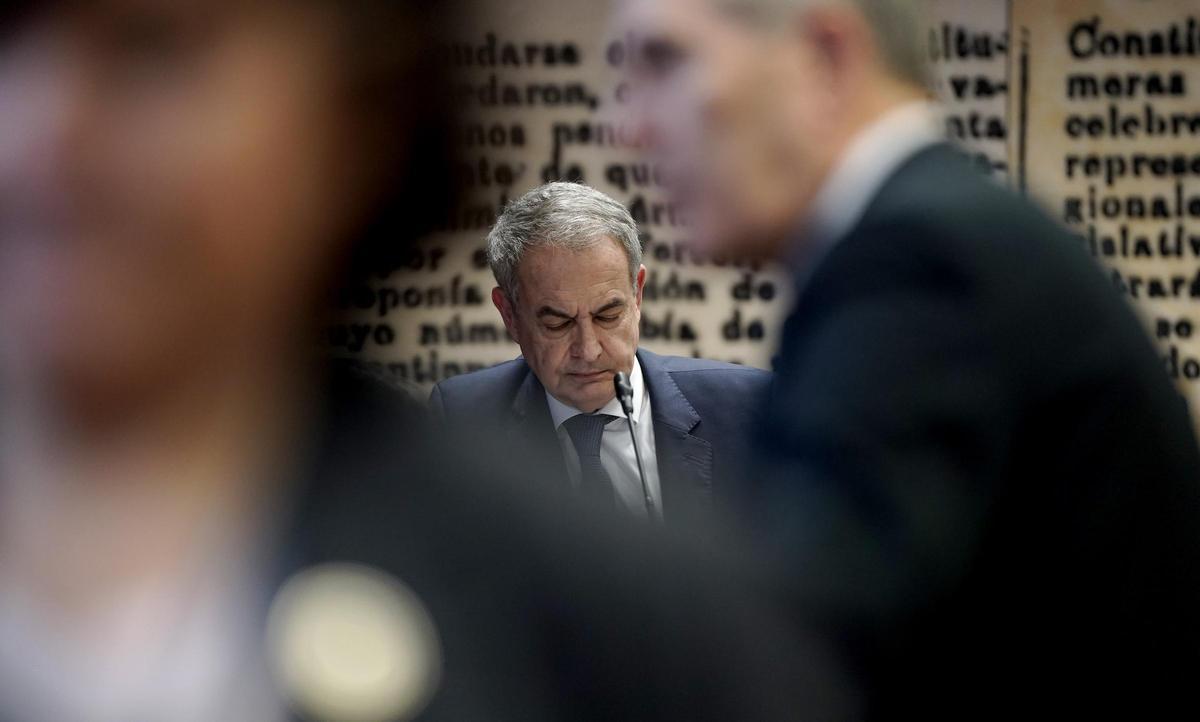 José Luis Rodríguez Zapatero, durante su comparecencia en el Senado, en la comisión de rescate de Plus Ultra.