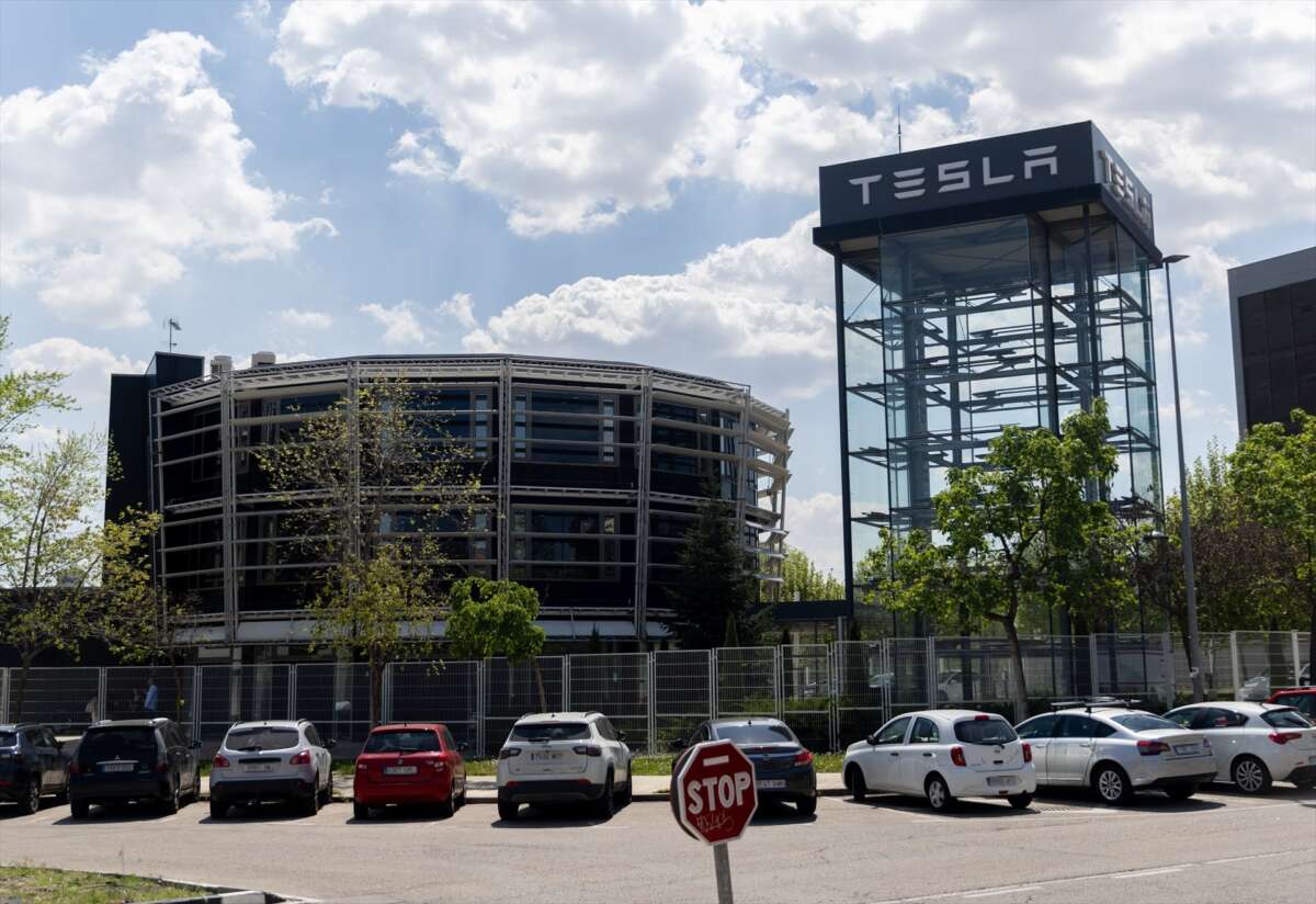 Fachada de la sede de Tesla en Madrid. Eduardo Parra/Europa Press