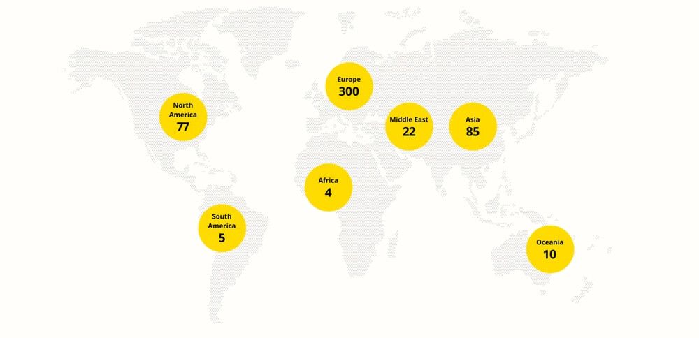 Mapa de tiendas IKEA en todo el mundo