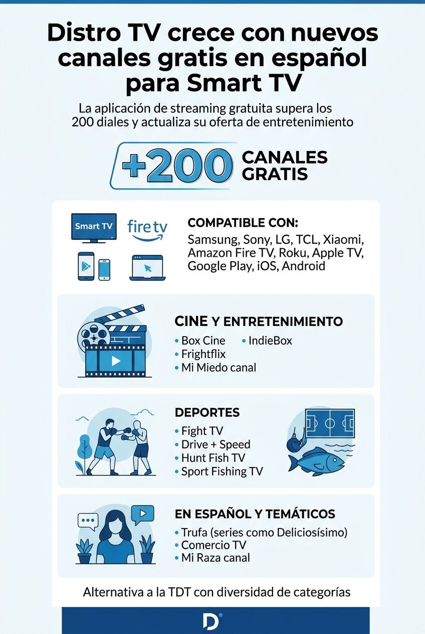 Infografía sobre la televisión de distribución.
