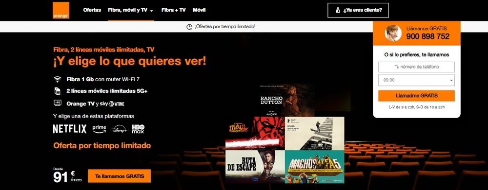 Imágenes de tarifas naranjas para clientes que no son Digi