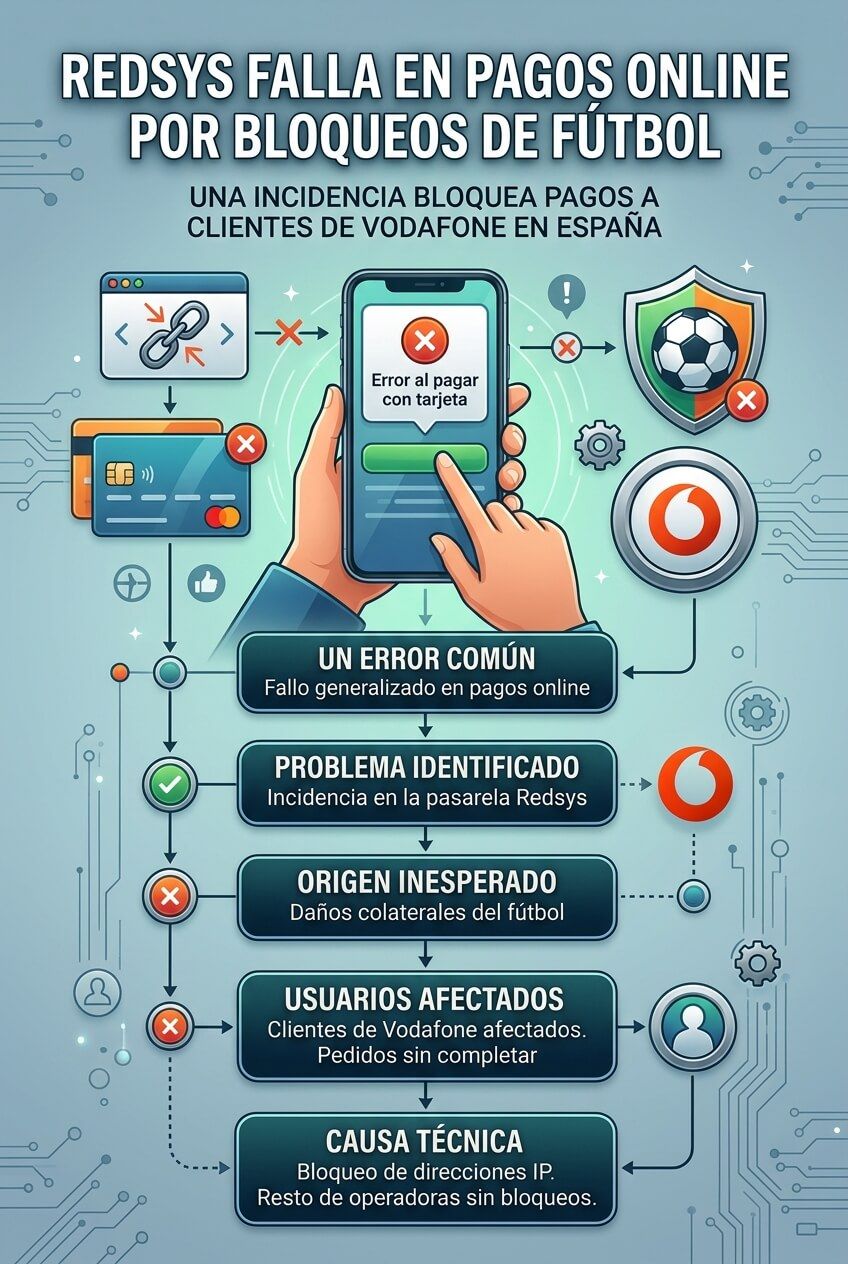 Infografía de fallo de Redsys