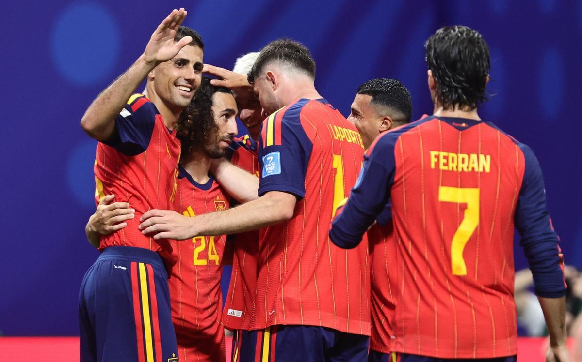 Cucurella marcó el cuarto gol de España