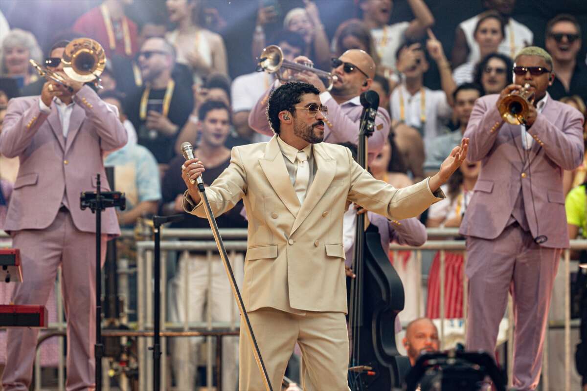 El cantante Bad Bunny actúa durante un concierto, en el Riyadh Air Metropolitano, el 30 de mayo de 2026, en Madrid (España). Ricardo Rubio/Europa Press