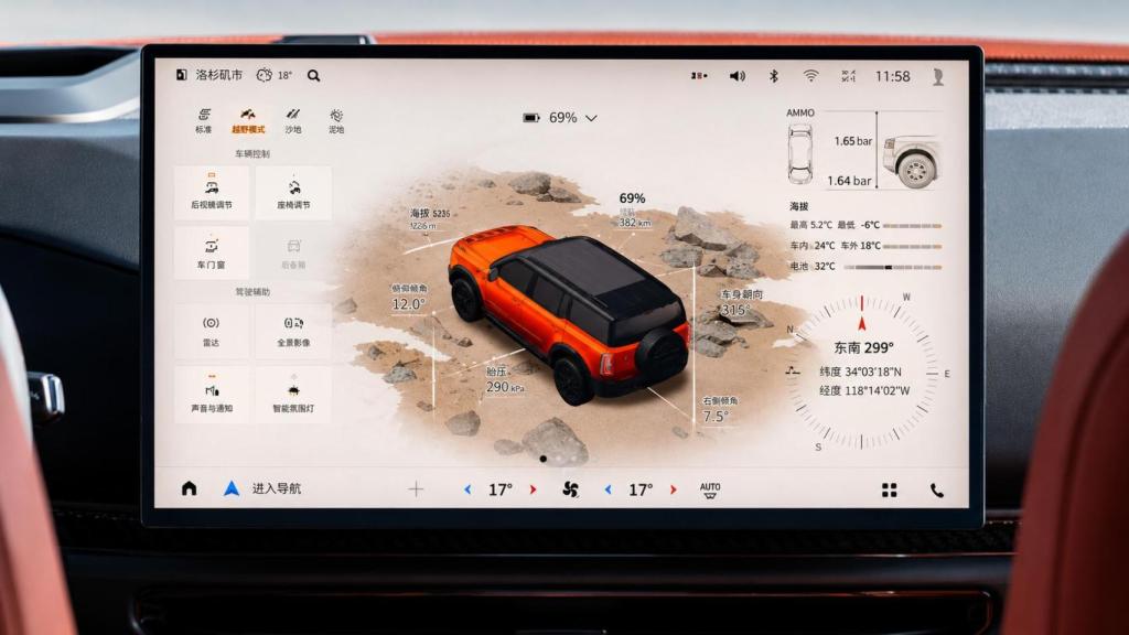 Pantalla interior del 'Bronco New Energy'. vado