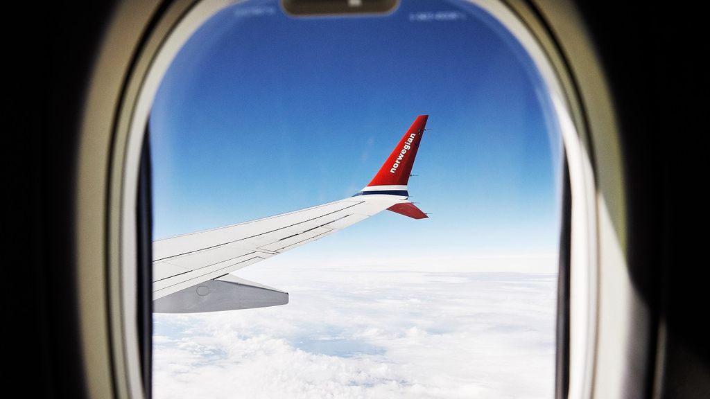 Vistas desde el interior de un avión noruego.