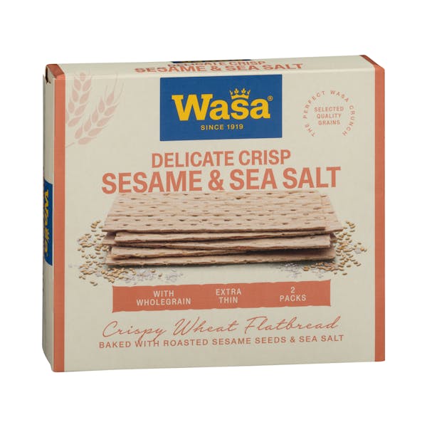 Pan fino tostado con sésamo y sal marina Delicate Crisp Wasa, una de las últimas innovaciones introducidas por Juan Roig. Foto de : Mercadona.
