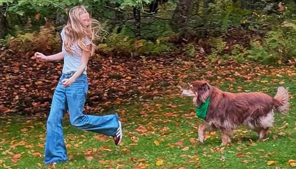 Amanda Seyfried lleva a su perro a correr