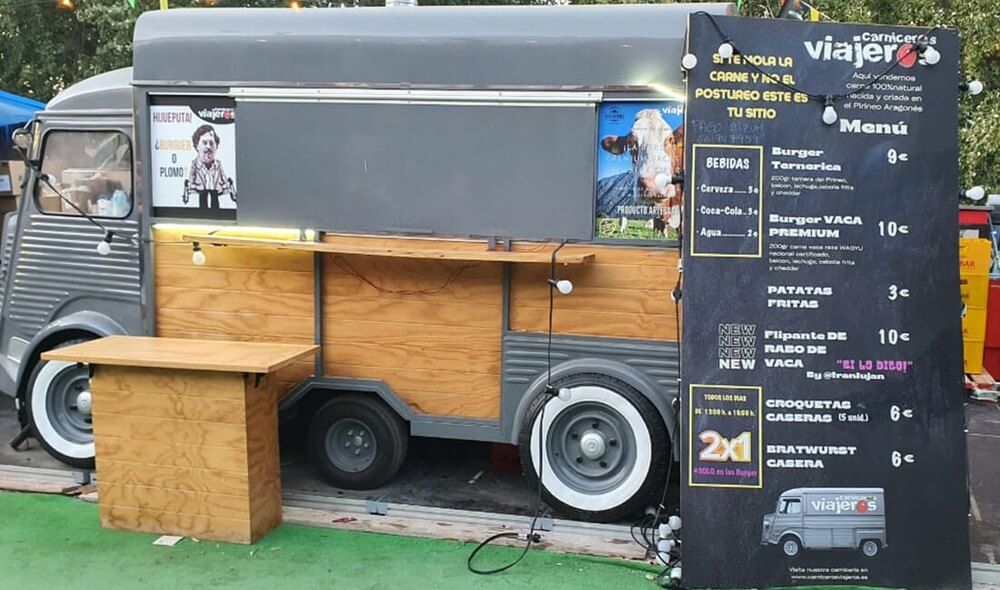 Camión de comida de carnicero ambulante