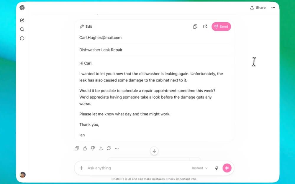 Ahora es posible enviar correos electrónicos en ChatGPT