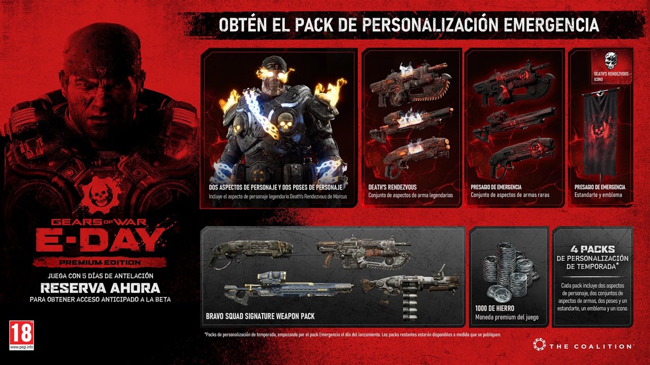 Contenidos de la edición premium del E-Day de Gears of War
