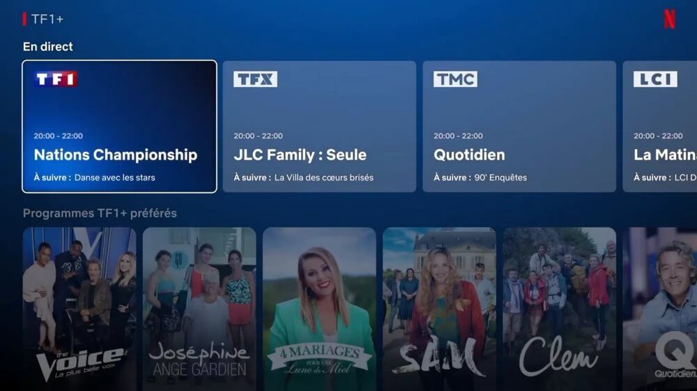 Canal TF1+ en Netflix Francia