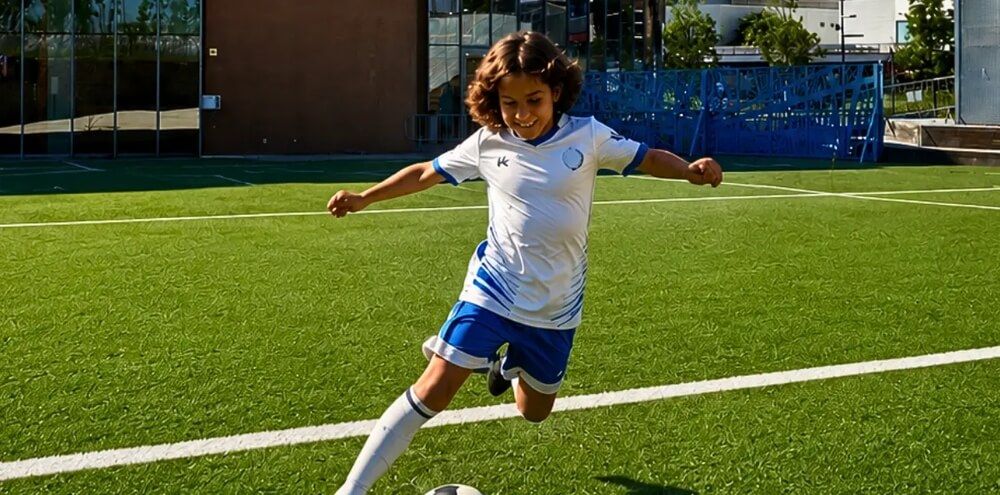 Un niño participa en el torneo 3v3 del Puerto Veneciano