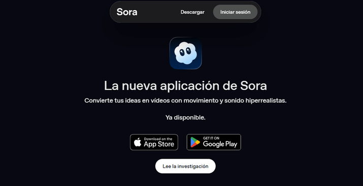 Página de Sora en OpenAI