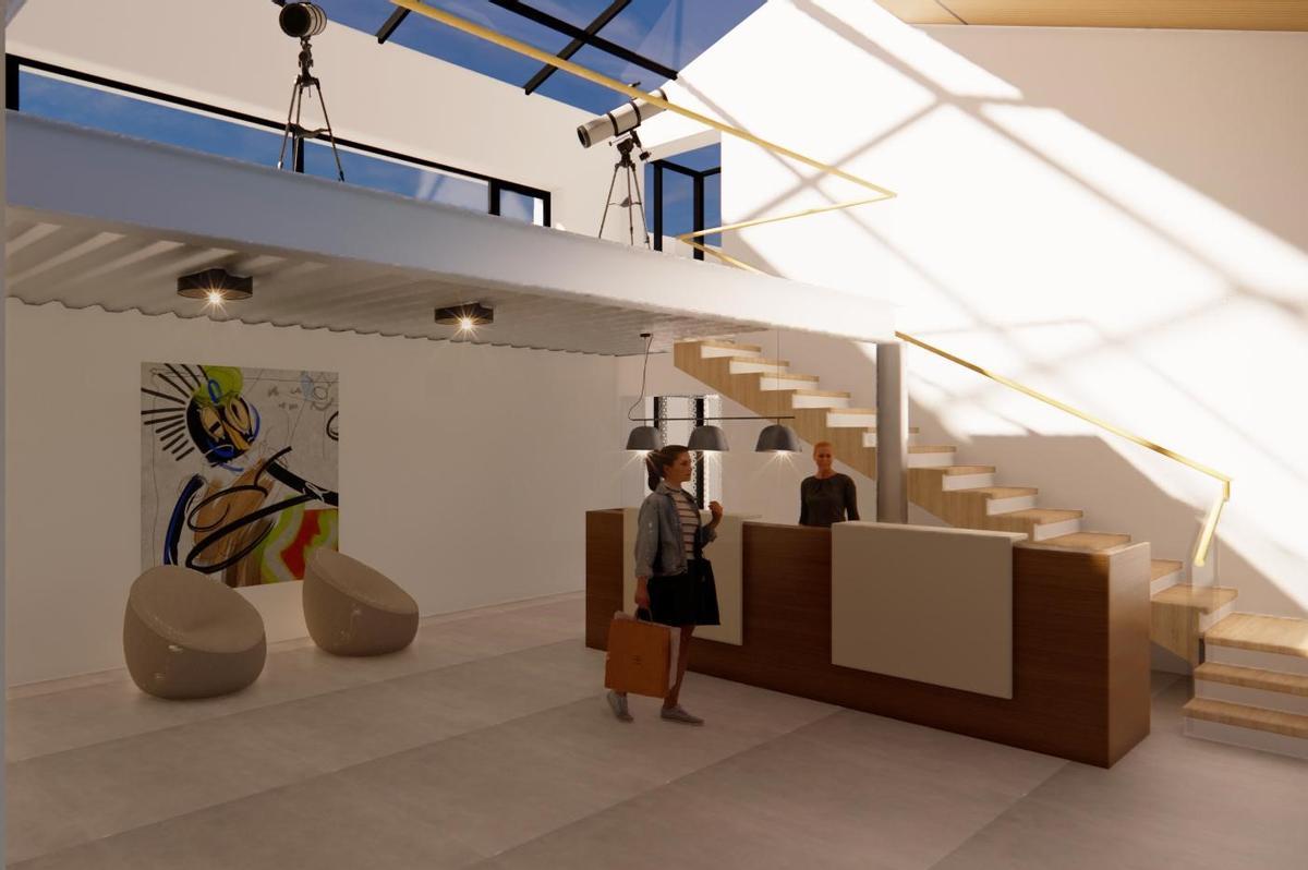 Reproducción virtual del interior del edificio.
