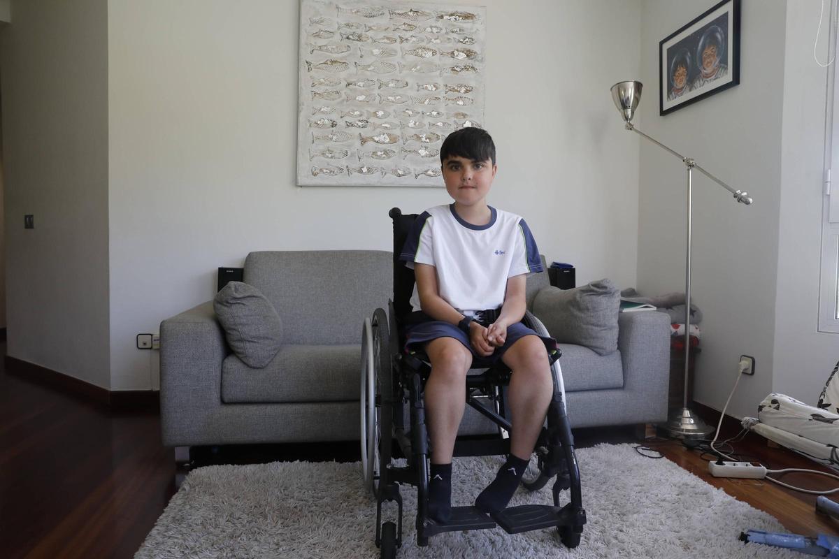 Hugo Suárez, que sufre distrofia muscular de Duchenne