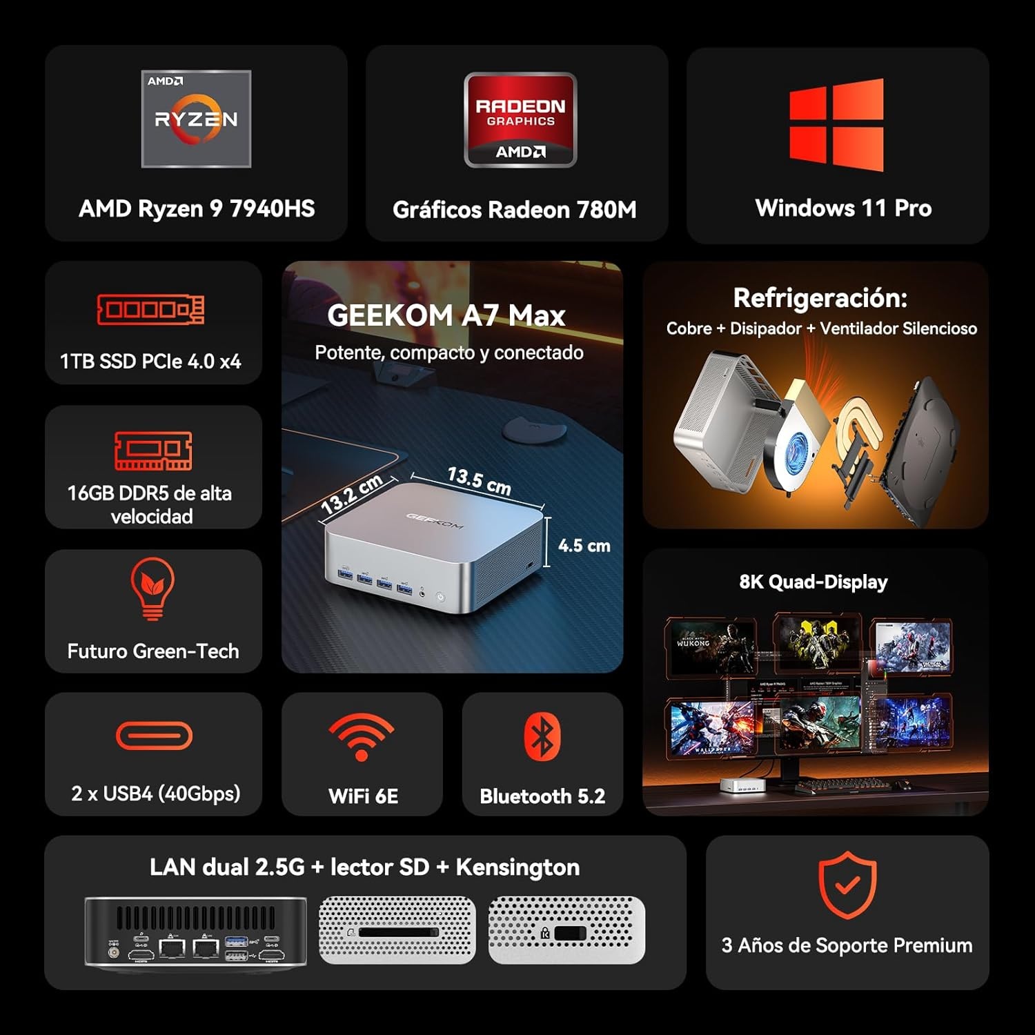 Mini computadora Geekom a7 max