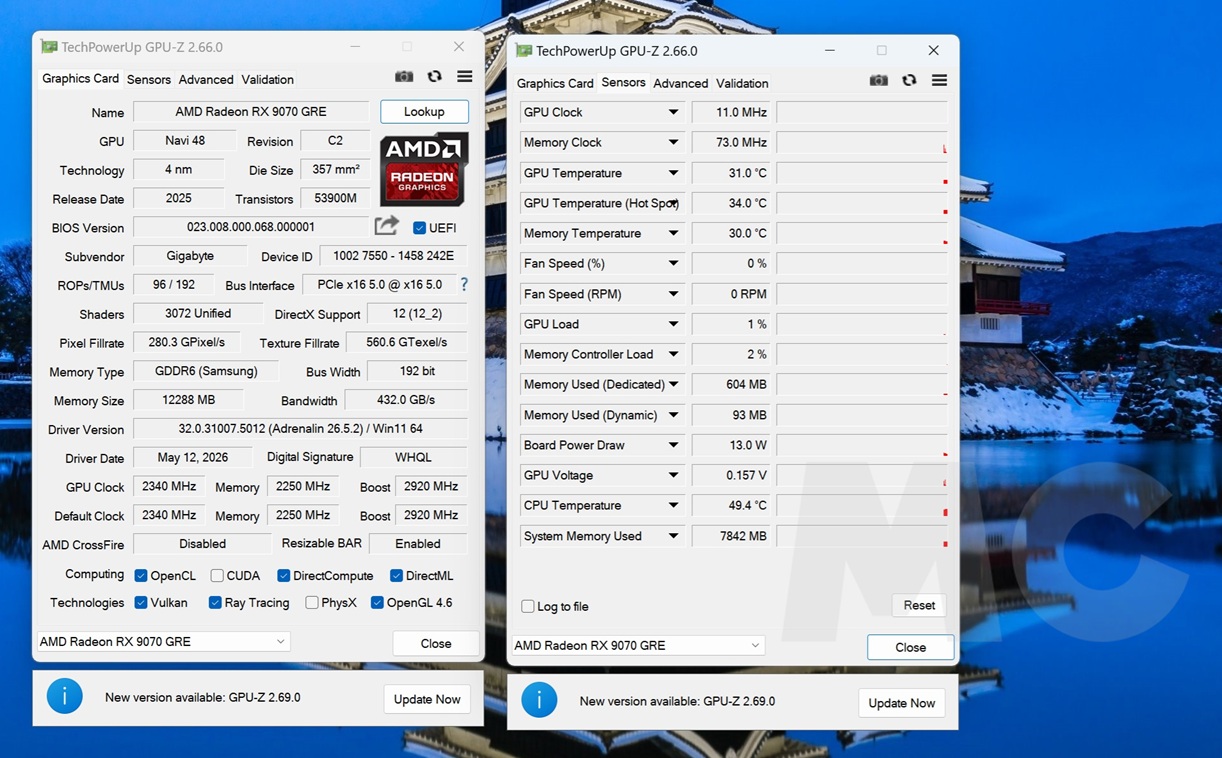 gpuz Radeon RX 9070 GRE