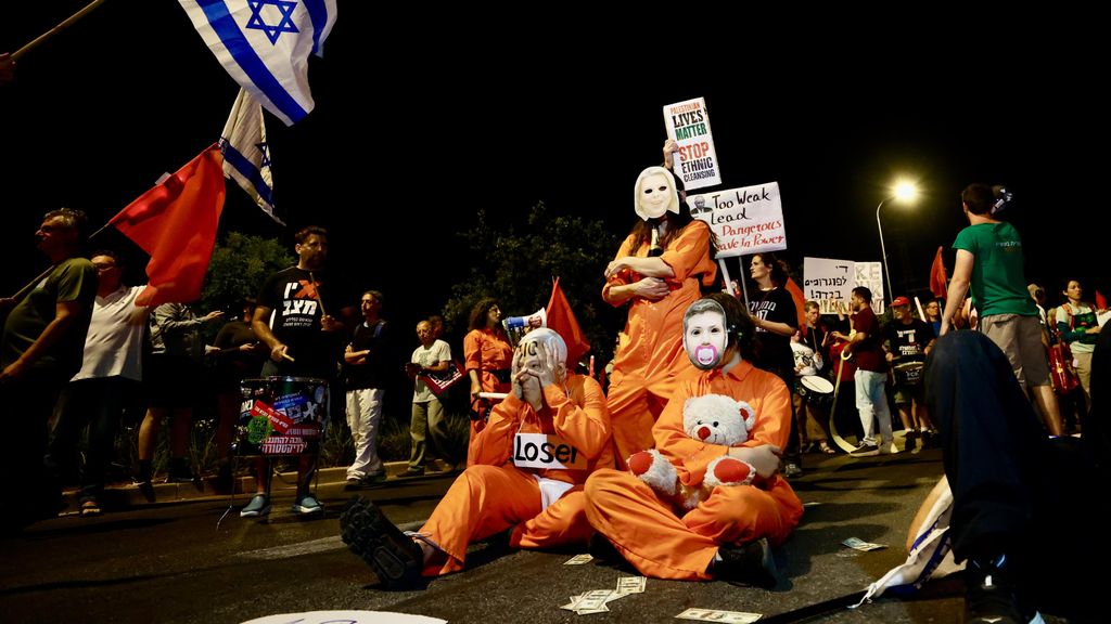 Protesta contra el Gobierno de Netanyahu en Jerusalén.