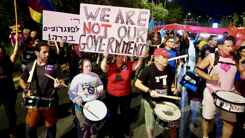 Manifestación contra el gobierno de Netanyahu en Jerusalén.