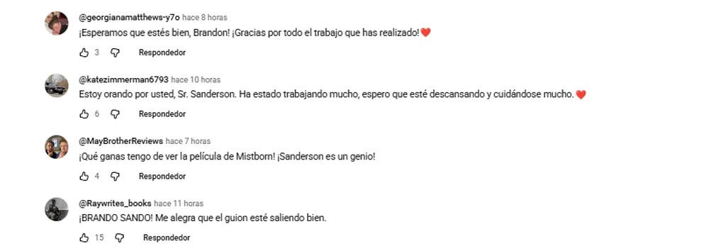 Comentarios seguidos por Brandon Sanderson