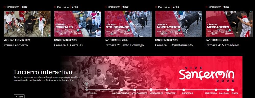 Programación de los Sanfermines 2026 en RTVE Play