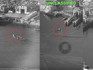 Imágenes de los drones navales Corsair acercándose al objetivo.