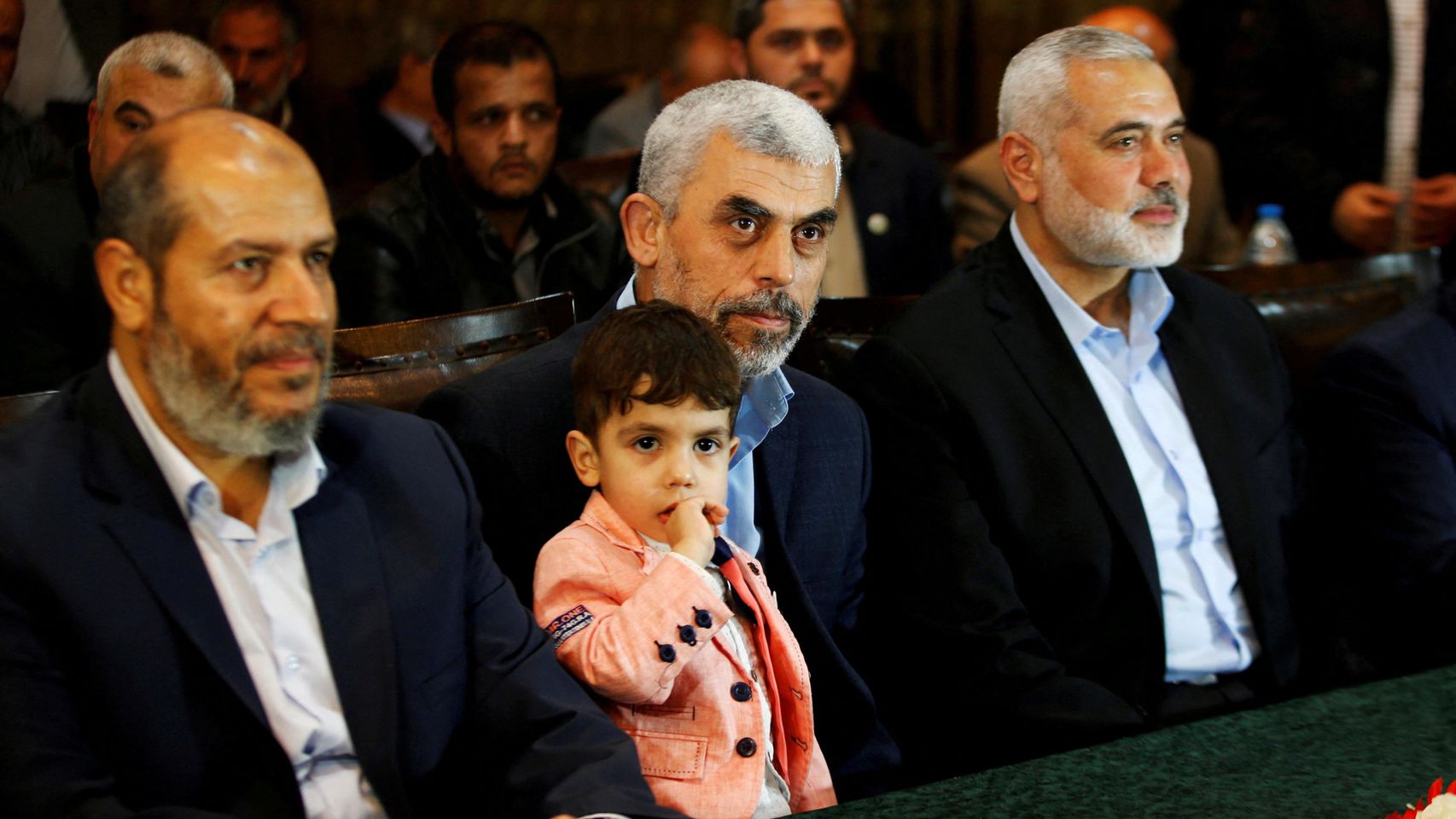 Ismail Haniyeh, Yahya Sinwar y Jalil al Hayya, juntos en Gaza.